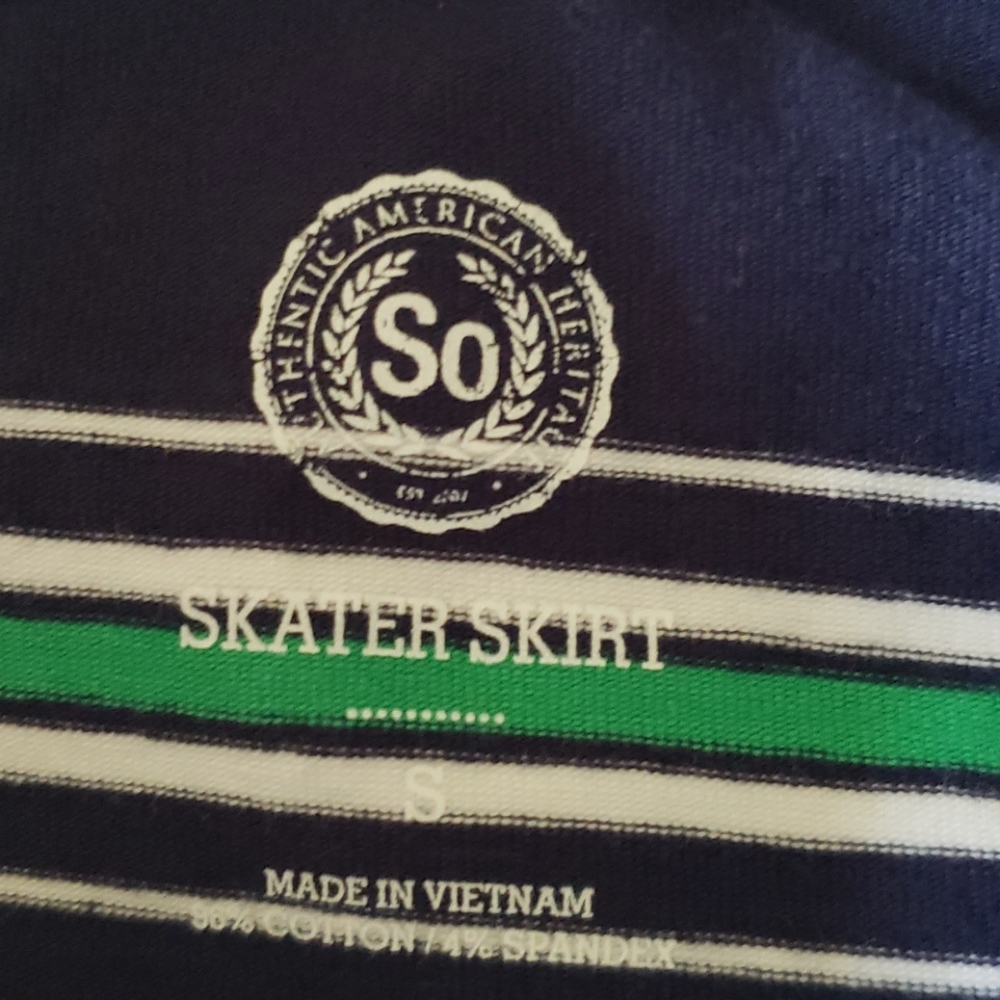 SO Skater Blue Striped Skirt - Picture 3 of 4